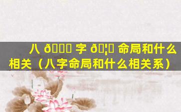 八 🍁 字 🦉 命局和什么相关（八字命局和什么相关系）
